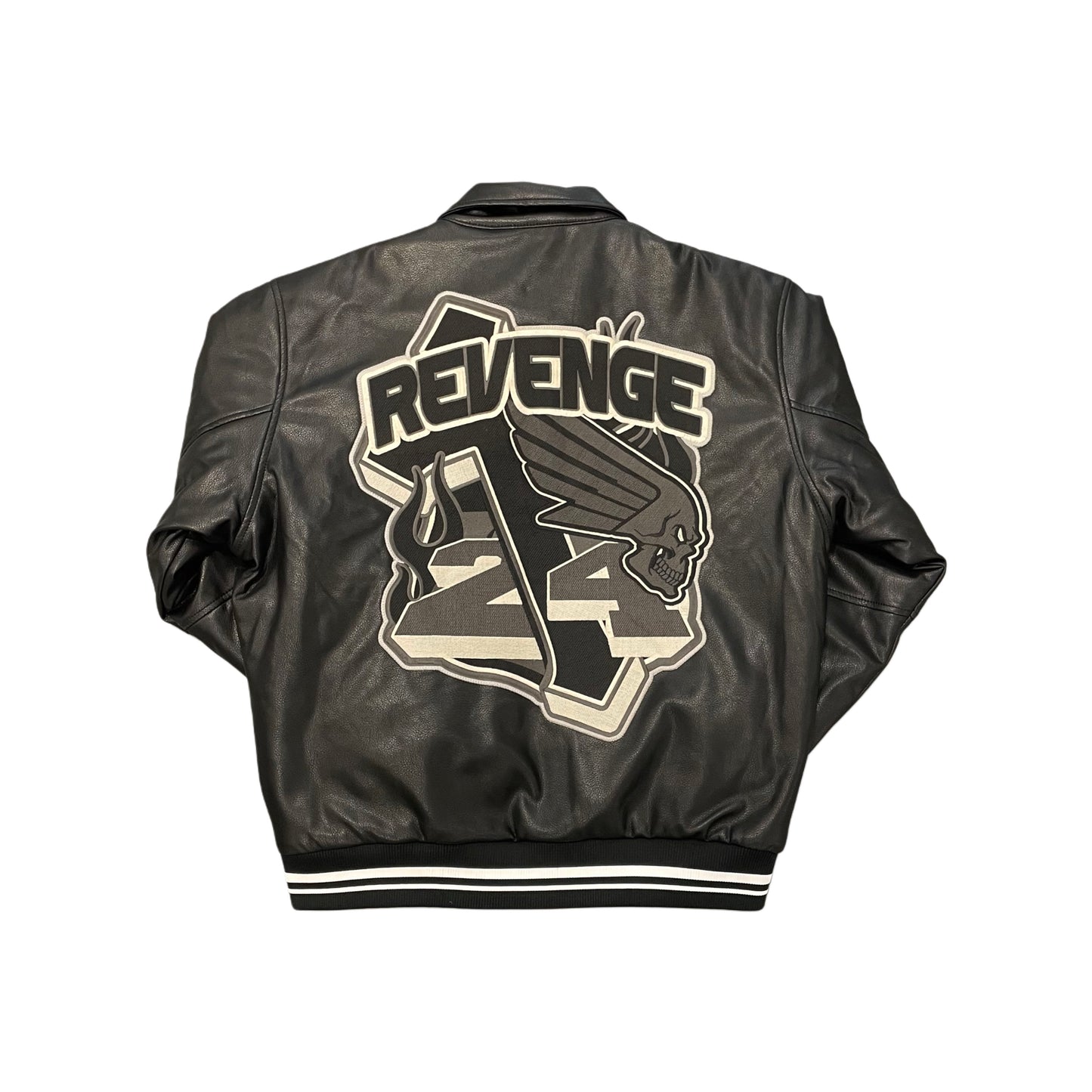 Revenge Holy Cross Leather Bomber