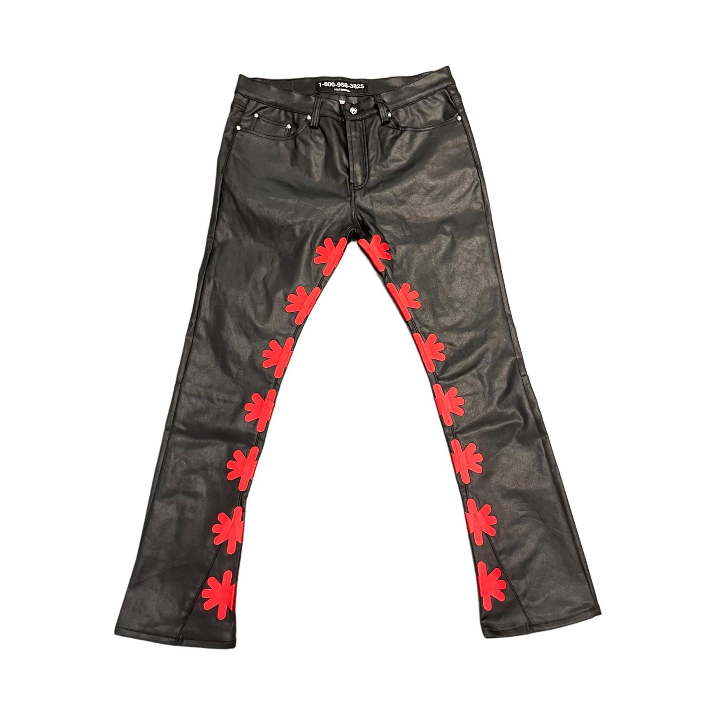 Lost Shdws Leather Pant Black/Red