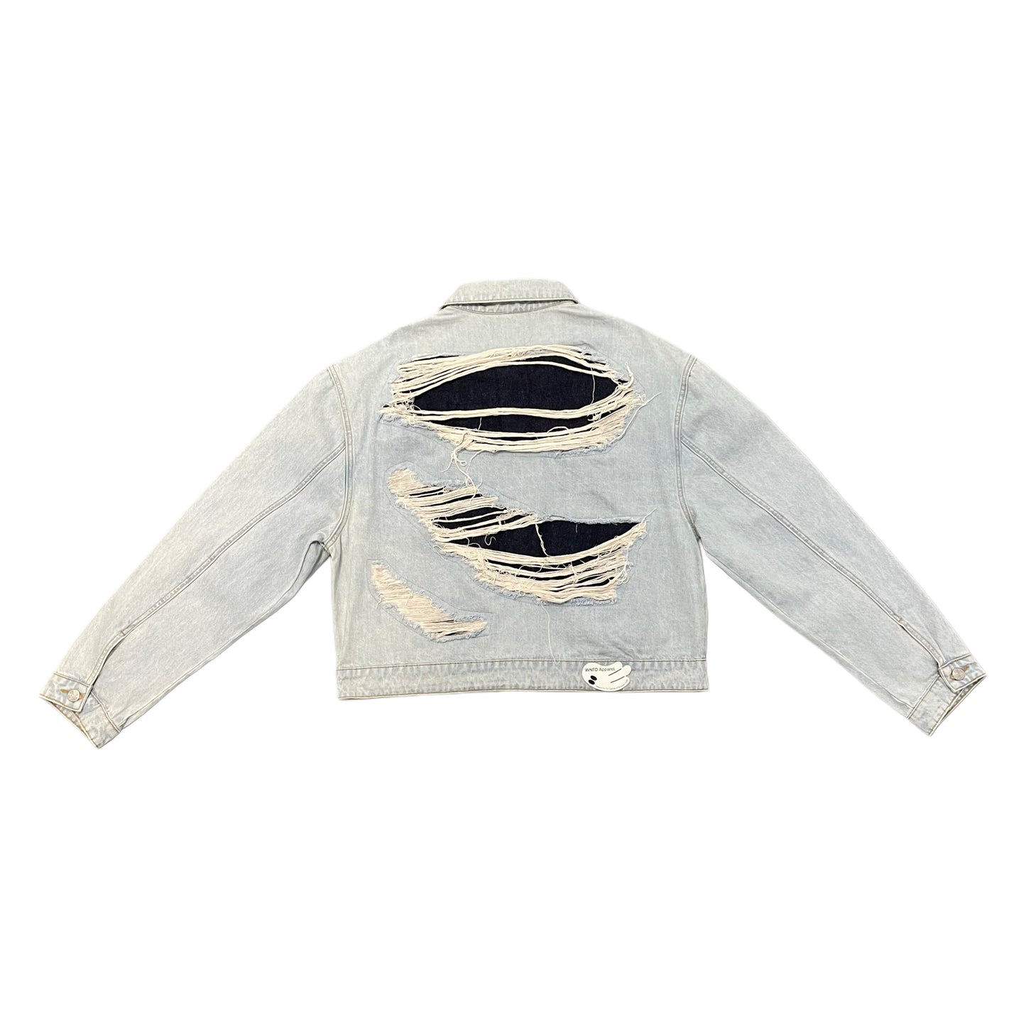 WNTD Distressed Double Denim Jacket