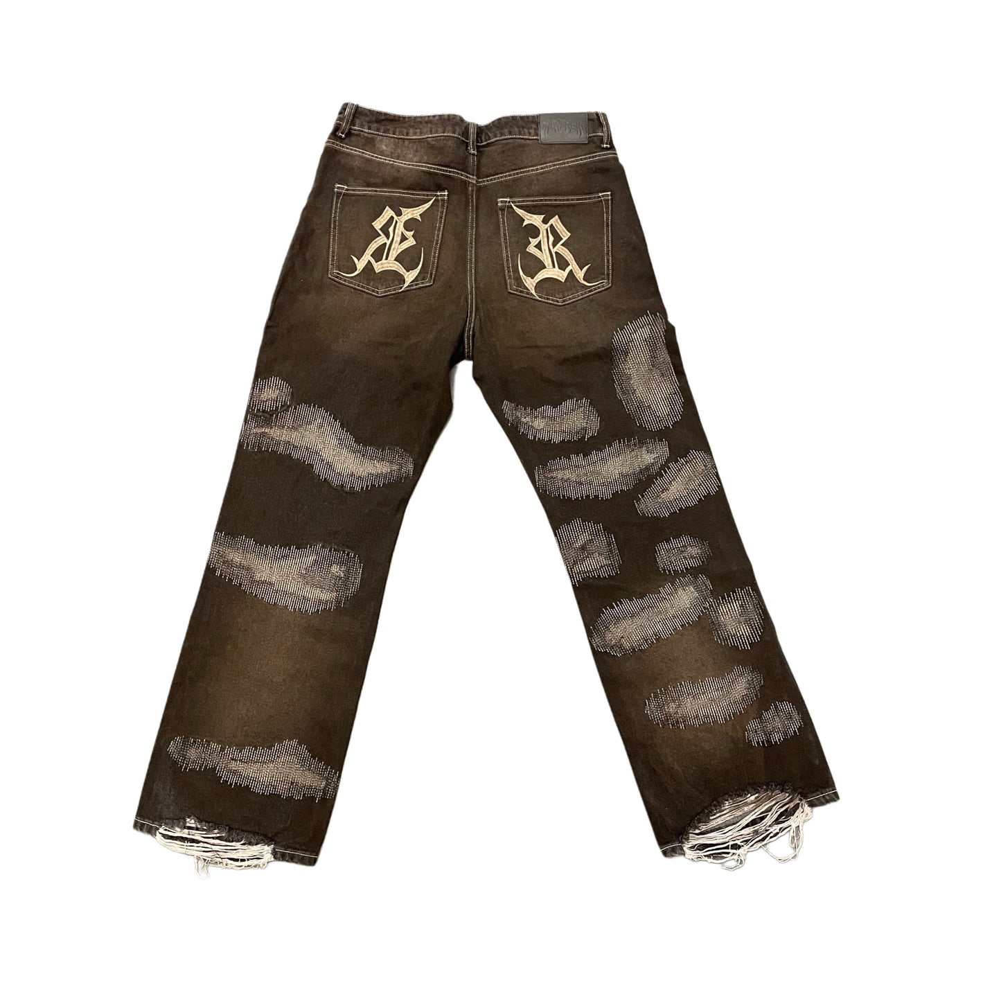 Revenge Distressed Patchwork Denim
