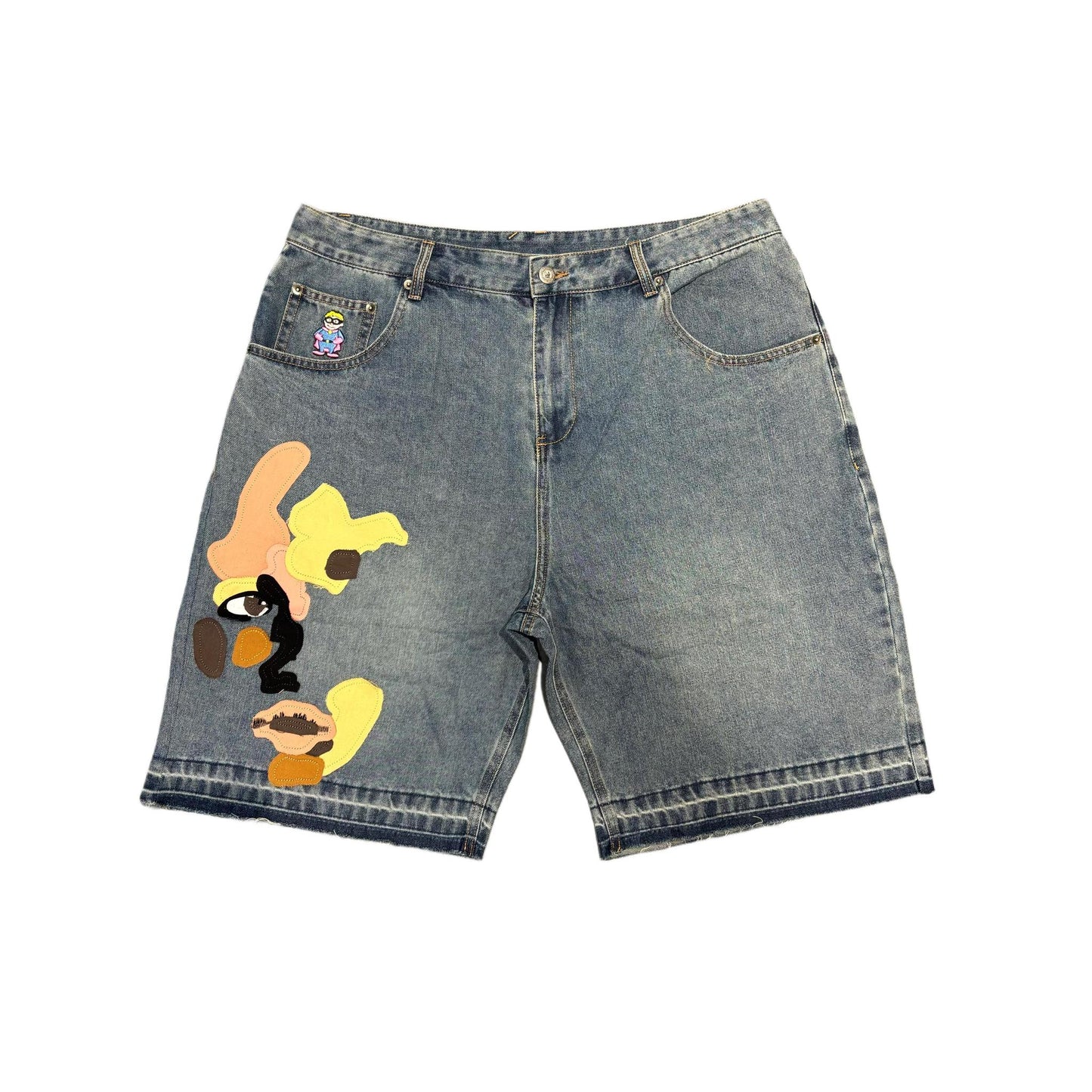 Kid Super Face Patchwork Baggy Shorts