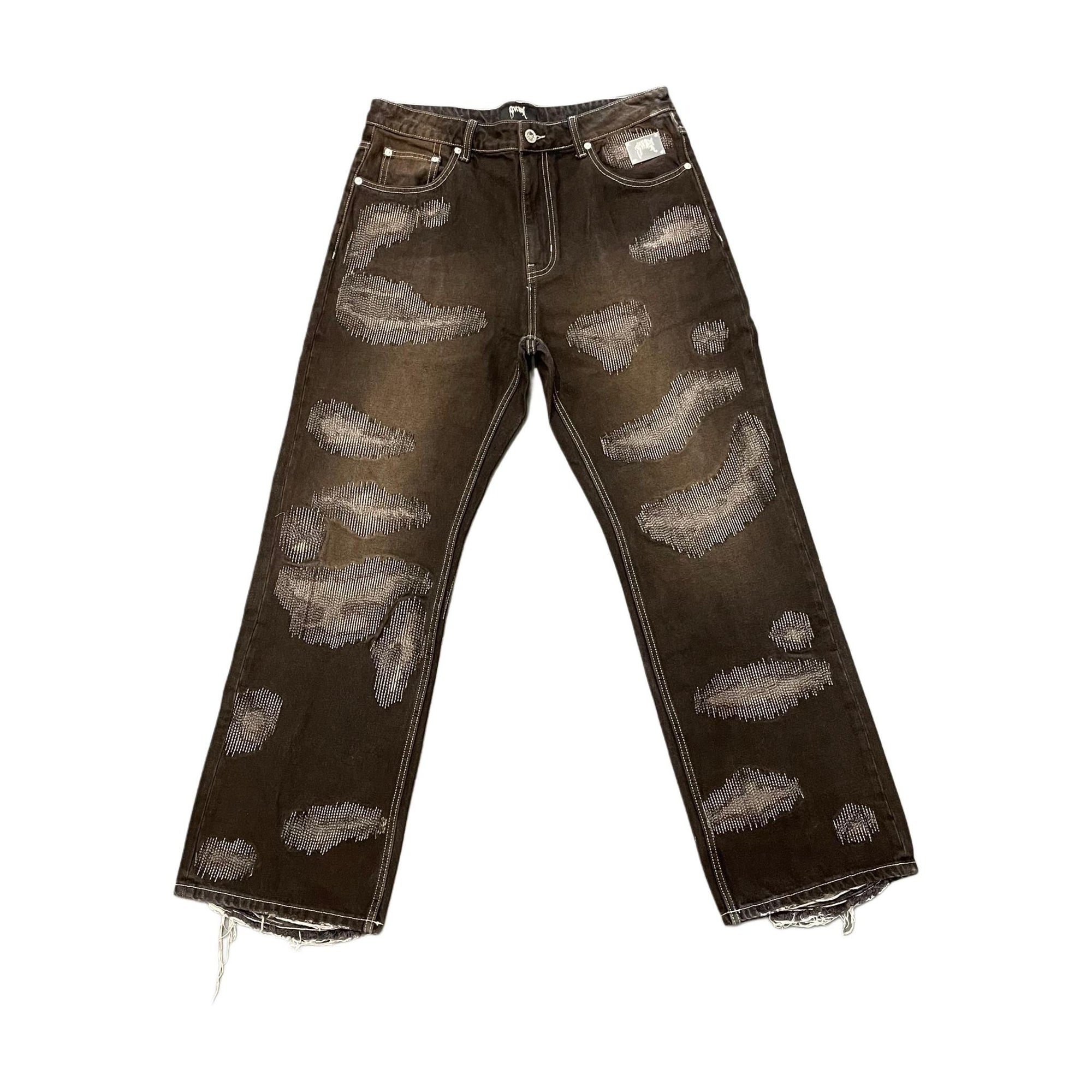 Revenge Distressed Patchwork Denim