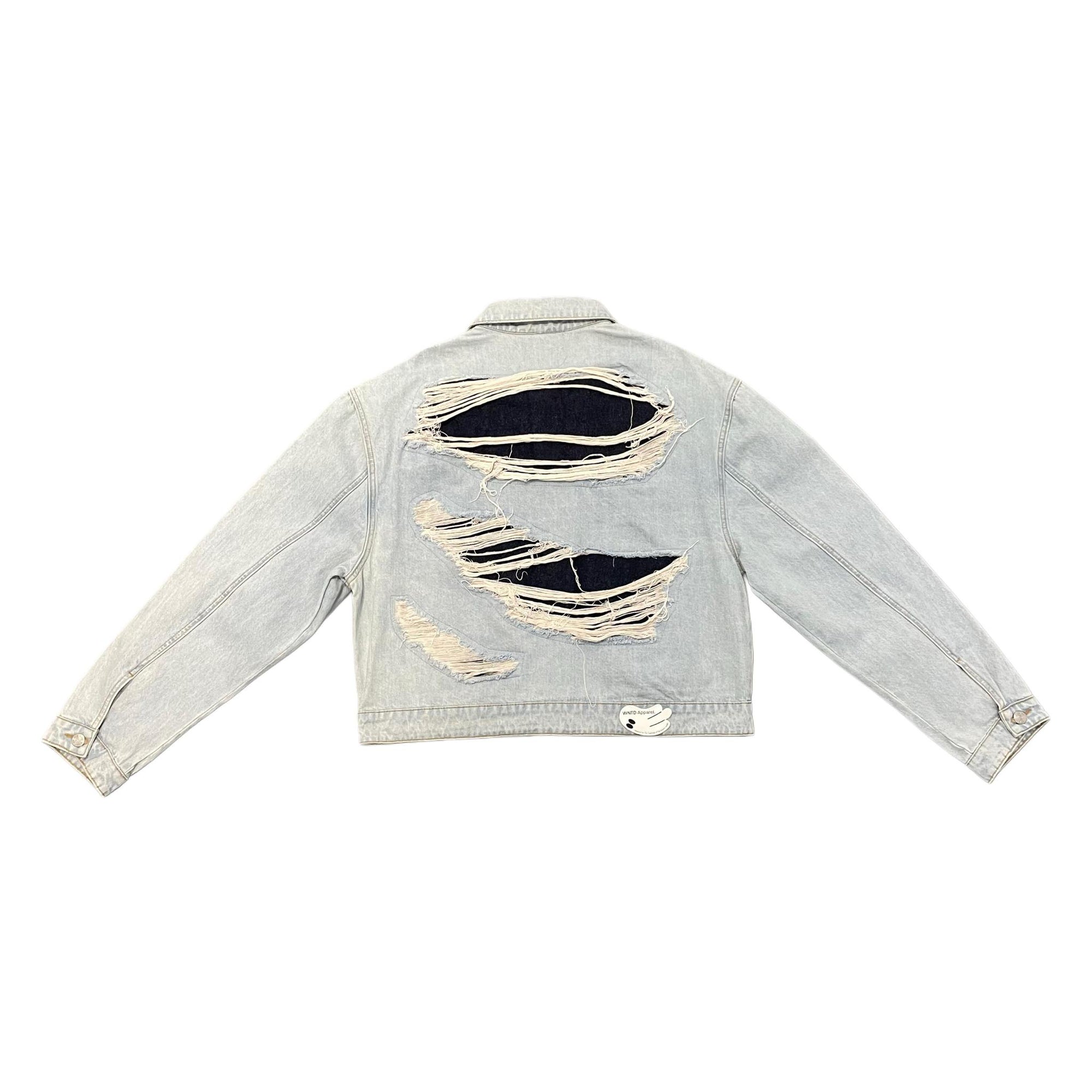 WNTD Distressed Double Denim Jacket