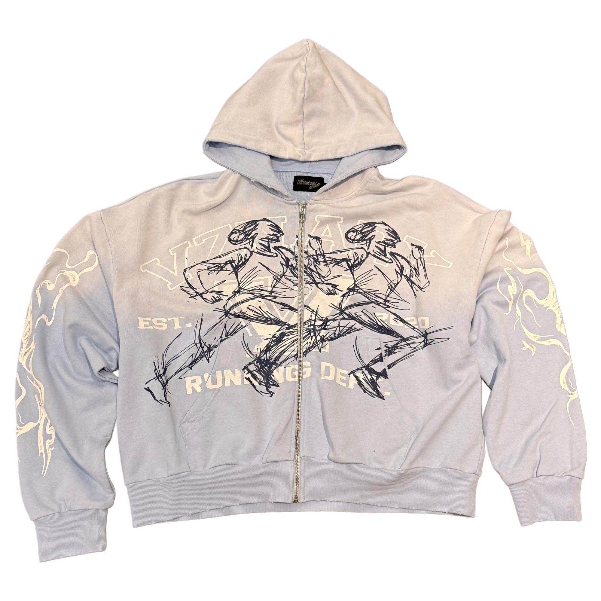 Visionary Club "SKYFALL BLUE" Boxy Oversized Zip Up Jacket