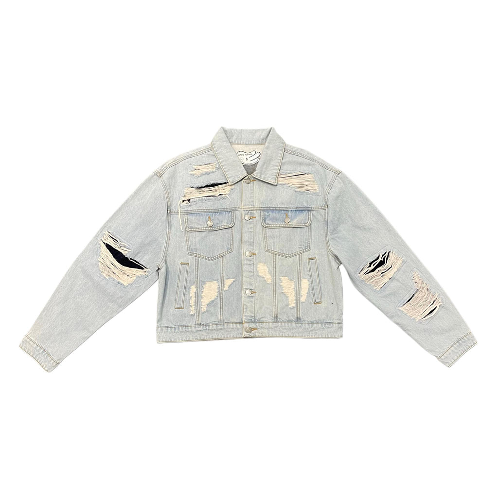 WNTD Distressed Double Denim Jacket
